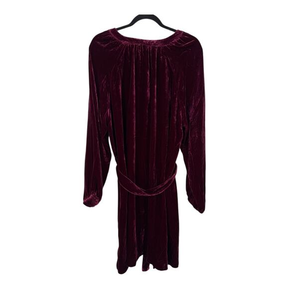 Faherty Dress Naomi Long sleeve velvet red size Large L - Picture 4 of 6